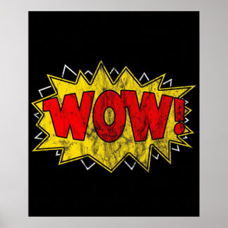 Wow Iconic Comic Funny Book Nerd Sound gewaschen Poster