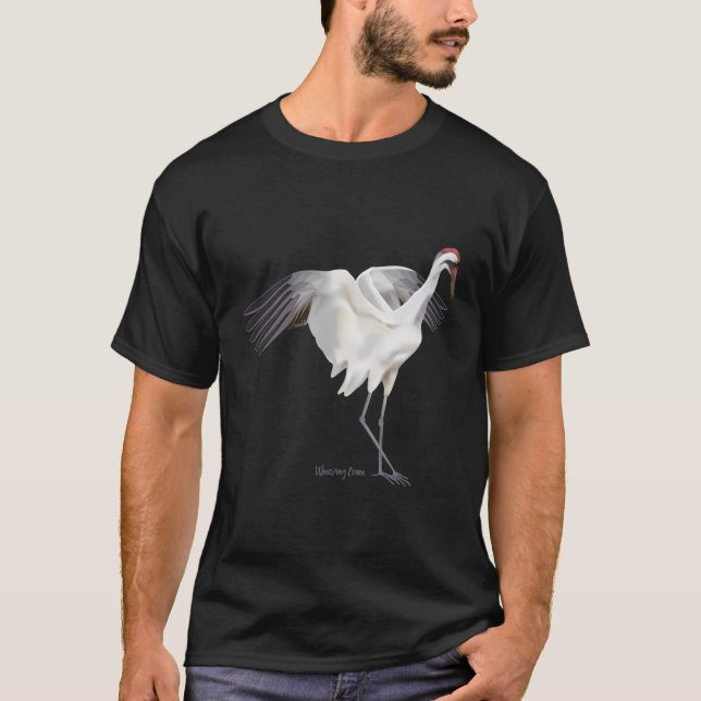 Wow Krane Grafik Wildlife Bird Watching T-Shirt (Vorderseite)