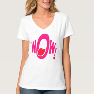 WOW! Lebendiges Pop-Art Frauen T-Shirt - Expressiv