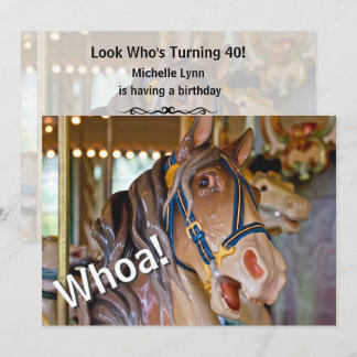 Wow! Look Who's 40 Karussell Horse Birthday Einlad Einladung