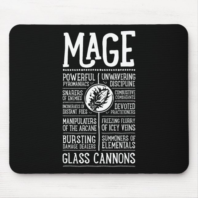 Wow Magier Rollenspiel-Gamer  Mousepad (Vorne)