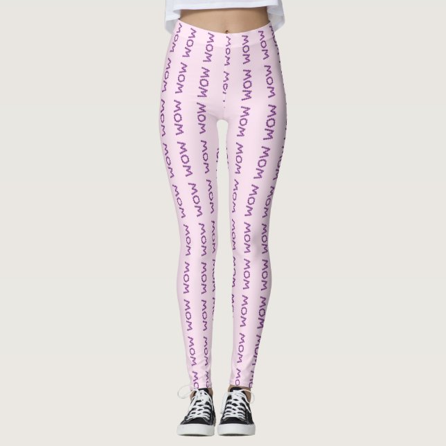 WOW-MAMA fröhlich rosa Niedlich Leggings (Vorderseite)