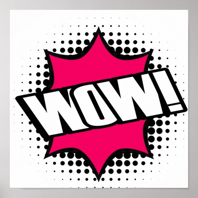 WOW Old School Cartoon Style Poster (Vorne)