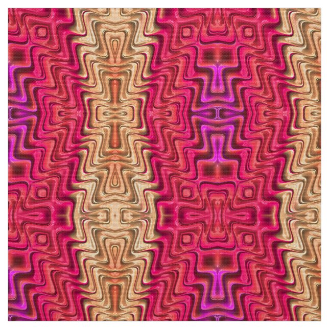 WOW! Pink Coral Gold Hübsch 3D Stoff (Muster)