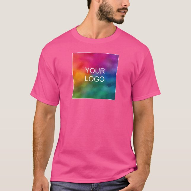 Wow Pink Template Upload Firmenlogo Mens Modern T-Shirt (Vorderseite)