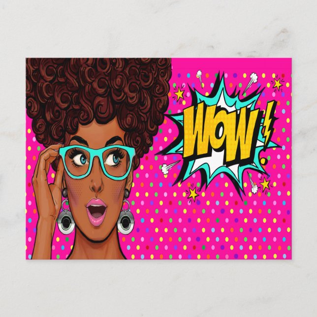 WOW Pop Art Postcard Postkarte (Vorderseite)