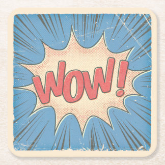 Wow! Rechteckiger Pappuntersetzer