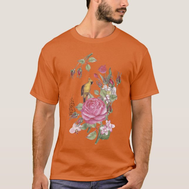 WoW Rose Bird Freunde T-Shirt (Vorderseite)