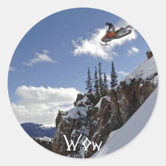 Wow Runder Aufkleber