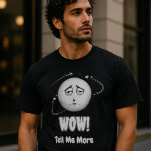 "Wow" sarkastisches Grafik-Mondgesicht-T-Shirt T-Shirt