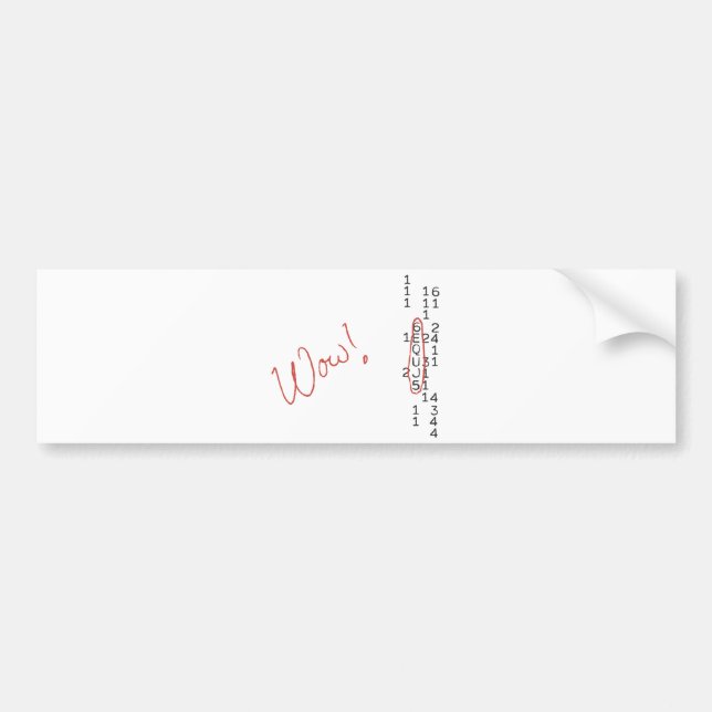 Wow-Signal SETI-Mitteilung Autoaufkleber (Vorne)