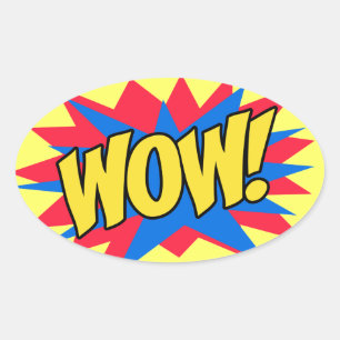 WOW spannend Ovaler Aufkleber
