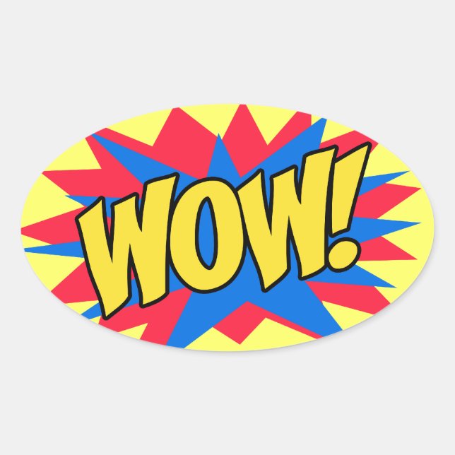 WOW spannend Ovaler Aufkleber (Vorderseite)