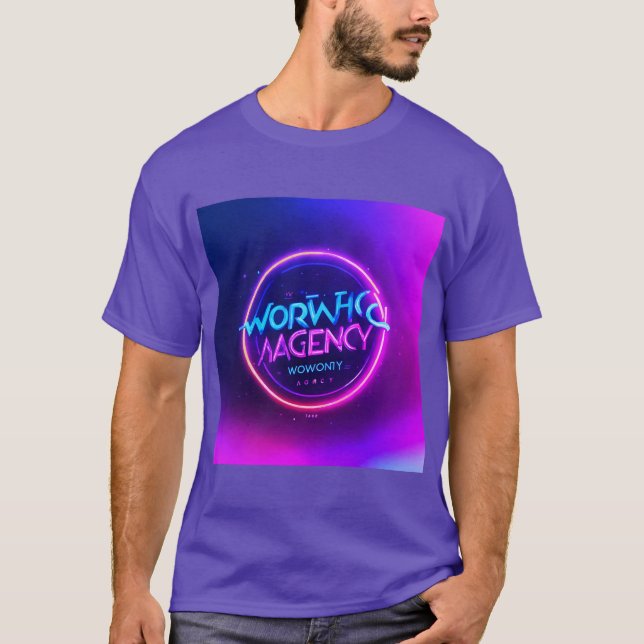 "WowHow-Marketing: Neon-Inspiriert Design moderner T-Shirt (Vorderseite)