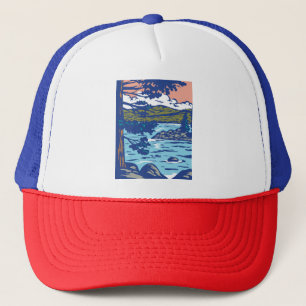 WPA Art Emerald Bay Staat Park in South Lake Tahoe Truckerkappe