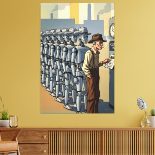 WPA Inspirierte KI-Arbeiter Leinwanddruck