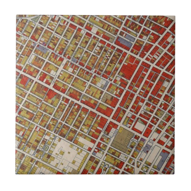 WPA-Karte von zentralem Los Angeles Fliese (Vorderseite)