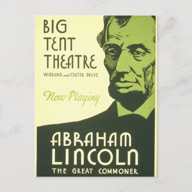 WPA Poster Abraham Lincoln Illinois 1936 Postkarte (Vorderseite)