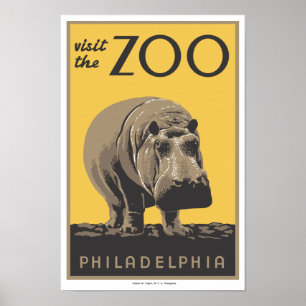 WPA-Poster "Besuchen Sie den Zoo" Philadelphia Poster