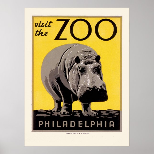 WPA-Poster für den Zoo von Philadelphia Poster (Vorne)