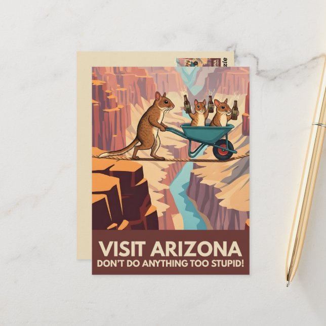 WPA-Stil Visit Arizona Postkarte (Vorderseite/Rückseite Beispiel)