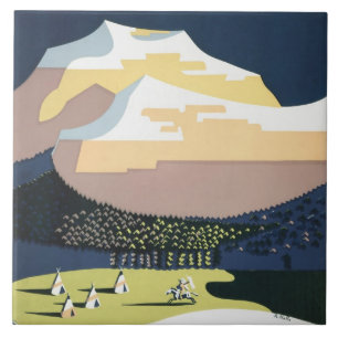 WPA Vintage-Reiseplakat Montana See America Fliese
