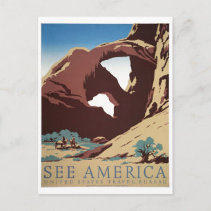 WPA Vintage-Reiseposter Arches National Park Postkarte