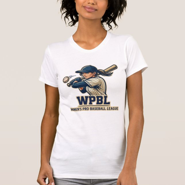 WPBL Womens Pro Baseball League Maskottchen-Design T-Shirt (Vorderseite)