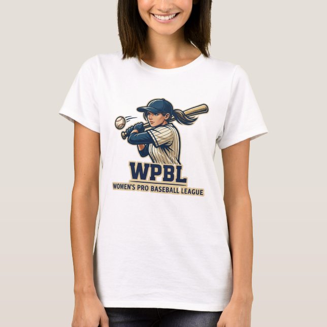 WPBL Womens Pro Baseball League Maskottchen-Design T-Shirt (Vorderseite)