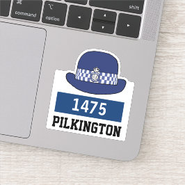 WPC-Polizeikappe mit Name- und Nummernaufkleber Aufkleber