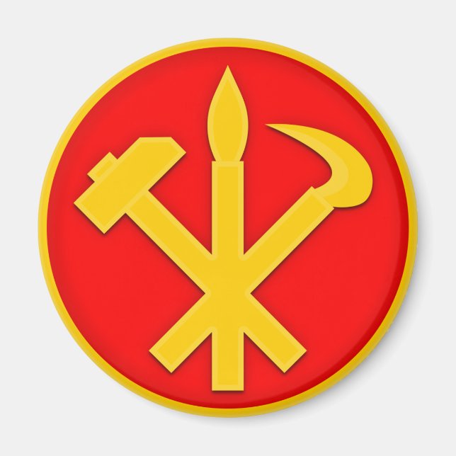 WPK Workers Party Korea DVRK Nordkorea Emblem Magnet (Vorne)