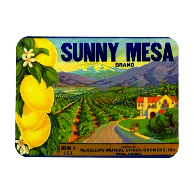 WQ MAGNET: Vintage Lable für das Sonnige Mesa Magnet (Horizontal)