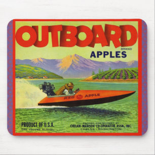 WQ MAUSPAD : Außenborder-Äpfel - Lake Chelan