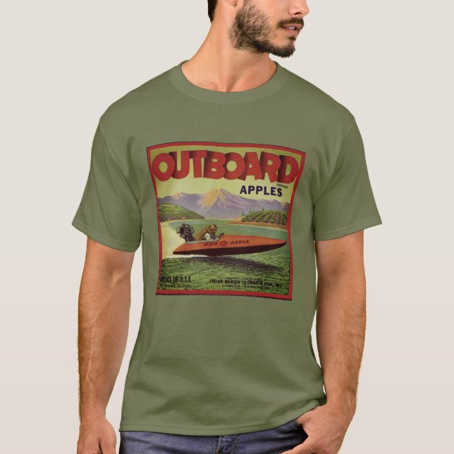 WQ T-SHIRT MÄNNER: Außenbordäpfel - See Chelan (Vorderseite)