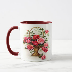 WQ TASSEN-SCHALE: Rosen-Korb Tasse