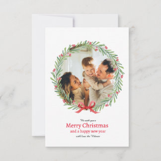 Wraath Foto Weihnachtsfeiertagskarte Dankeskarte