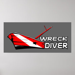 Wrack-Taucher-Plakat Poster