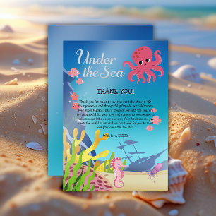 Wrack unter der Sea Baby Shower Dankeskarte