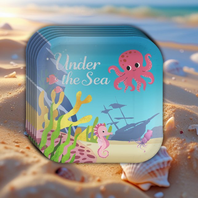 Wrack unter der Sea Baby Shower Pappteller (Von Creator hochgeladen)