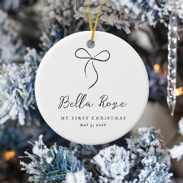 Wrackvoll mit Liebe Black Bow erste Weihnachtsfeie Keramik Ornament