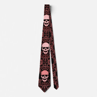 Wraithe Vintage Rot Gothic Schädel Herren- Krawatte
