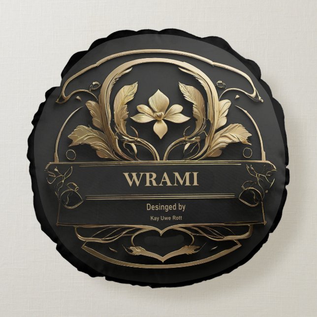 Wrami Logo, Designed by Kay Uwe Rott Rundes Kissen (Vorderseite)
