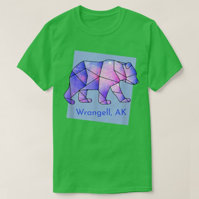 Wrangell AK Galaxy Bear Abstrakt geometrische Anim T-Shirt (Design vorne)