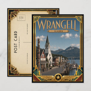Wrangell Alaska Vintage Art Deco Golden Age Postkarte