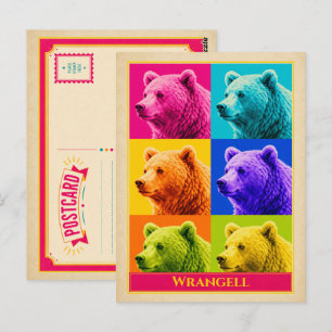 Wrangell Postkarte Alaska Grizzly Bär Vintage