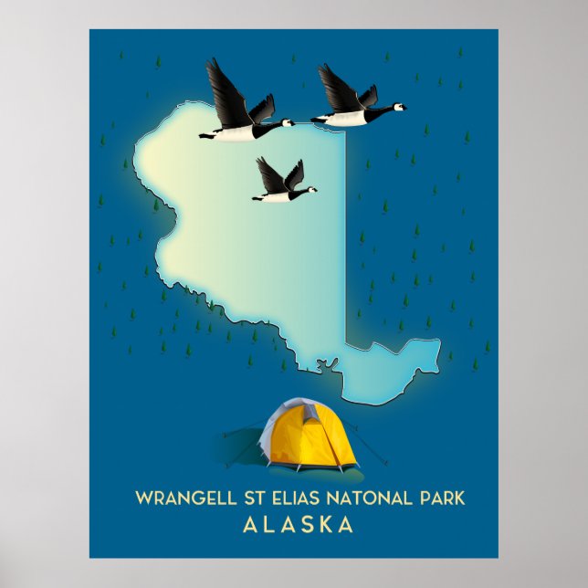 wrangell st elias Alaska Karte Poster (Vorne)