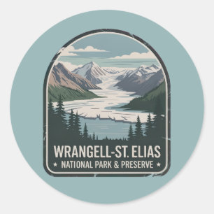 Wrangell-St. Elias Glacier Park Abzeichen Runder Aufkleber