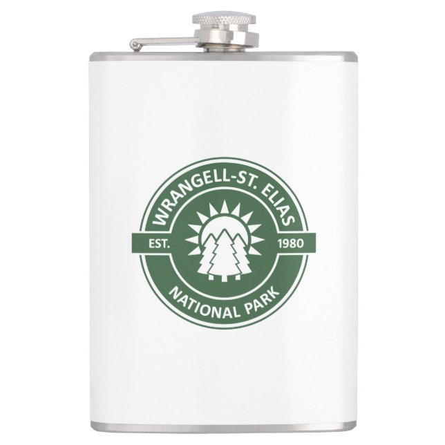 Wrangell-St. Elias National Park Sun Trees Flachmann (Vorderseite)