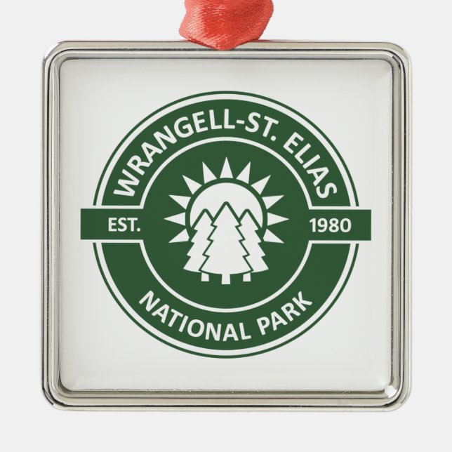 Wrangell-St. Elias National Park Sun Trees Ornament Aus Metall (Vorne)