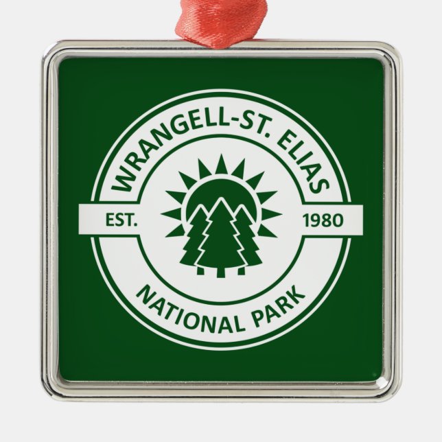 Wrangell-St. Elias National Park Sun Trees Ornament Aus Metall (Vorne)